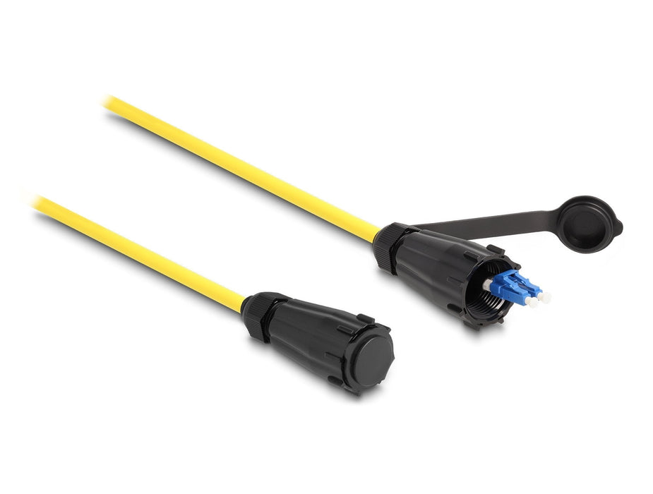 Delock 87887 Cable De Fibra Óptica Lc Duplex A Lc Duplex Con Tapa Protectora Monomodo Ip68 Resistente Al Polvo Y Al Agua, 1 M