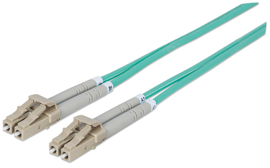 Intellinet 750097 Cable De Fibra Optica 10 M Lc Om3 Color Aguamarina