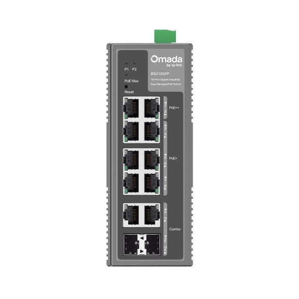 Tp-Link Omada Ies210gpp Switch Gestionado Gigabit Ethernet (10/100/1000) Energía Sobre Ethernet (Poe) Din Rail Gris