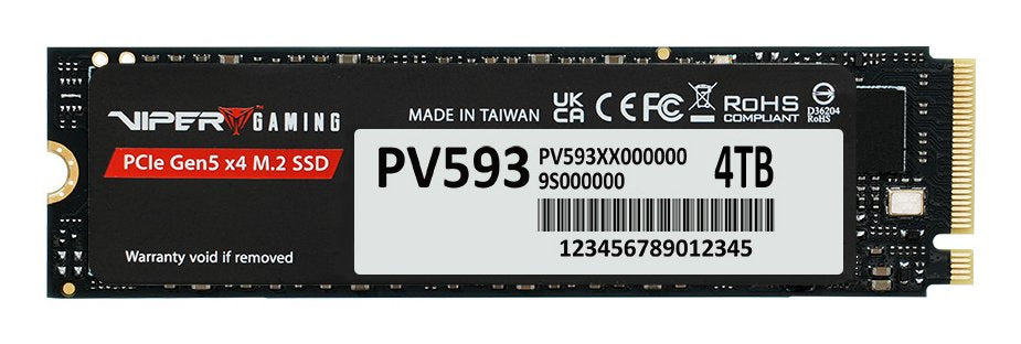 EAN 4711378430639 - Patriot Memory PV593 4 TB M.2 PCI Express 5.0 NVMe 3D TLC NAND imagen 1