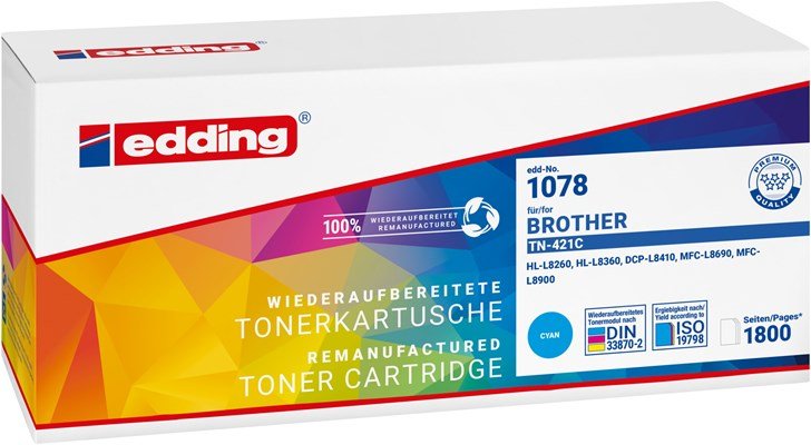 Edding Tóner Edd-1078 Cian Compatible A Brother Tn-421c