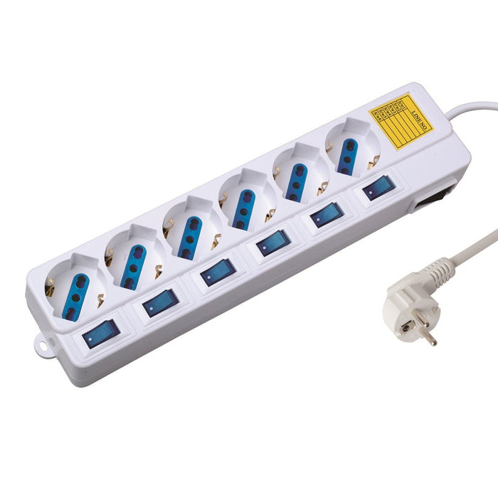 EAN 8056045875853 - Ewent EW3932 limitador de tensión Blanco 6 salidas AC 1,5 m imagen 1