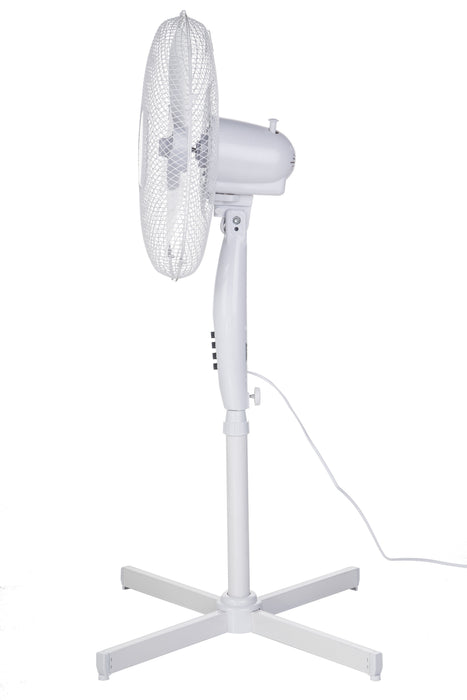 Ventilador Pie Oscilante 40 Cm, 3 Velocidades, Altura Ajustable, Bloqueo Oscilación Negro 90w Mesko Ms 7311