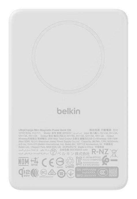 Belkin Ultracharge Pro 10k Qi2 25w Pd30w Slim Magnetic Display Powerbank Silver Metal