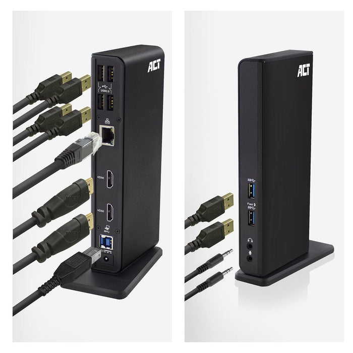 Docking Station  Usb-C And Usb-A  Displaylink  2x Hdmi  3x Usb-A 3.2 Gen 1  4x Usb-A 2.0  Gigabit Ethernet  3.5mm
