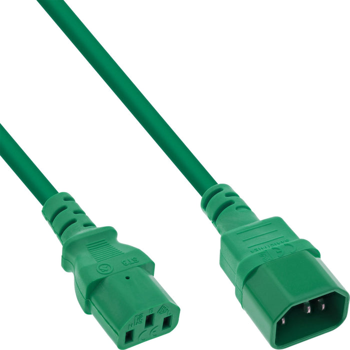 Prolongación Del Cable De Alimentación Inline, C13 A C14, Verde, 0,5 M