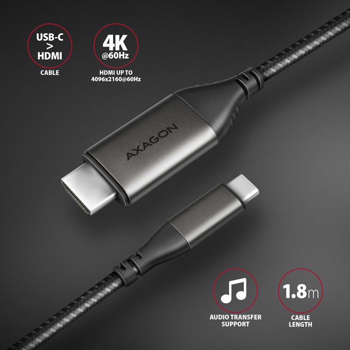 EAN 8595247907158 - Axagon RVC-HI2MC adaptador de cable de vídeo 1,8 m USB Tipo C HDMI Negro imagen 3