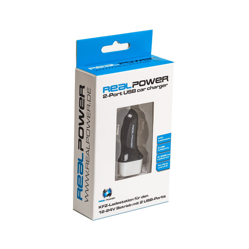 EAN 4040895766359 - RealPower 176635 cargador de dispositivo móvil Universal Negro, Plata Corriente alterna Auto imagen 2