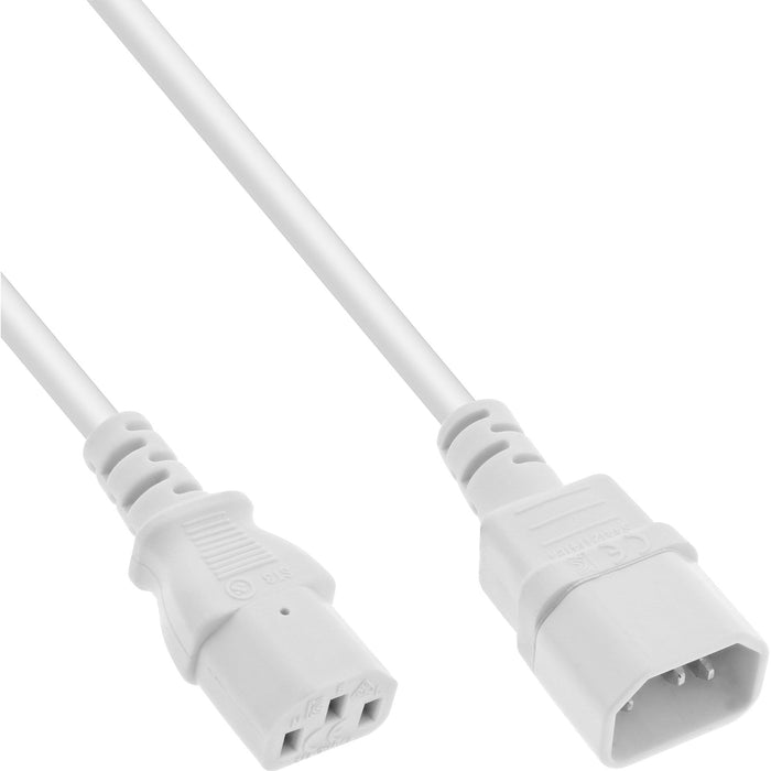 Extensión Del Cable De Alimentación Inline, C13 A C14, Blanco, 0,3 M