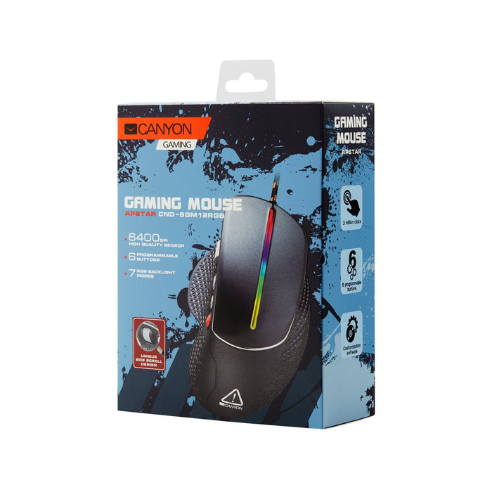 Canyon Gaming Raton Apmar Gm-12 6400 Dpi Rgb 6 Keys Bk Retail