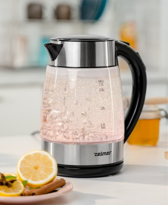 Tetera  Zelmer Zck8026 Eléctrica 1,7 L 2200 W Negro, Transparente