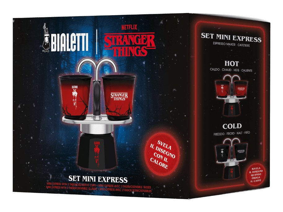 Bialetti Espressokanne Stranger Things Con 2 Espressotassen
