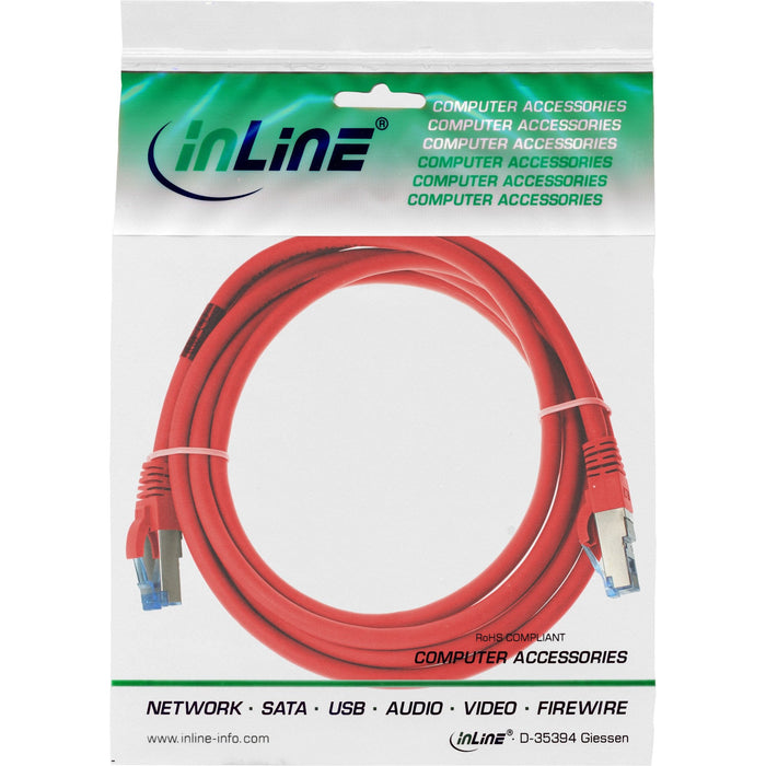 Cable De Red Inline S/Ftp Pimf Cat.6a Libre De Halógenos 500mhz Rojo 3m