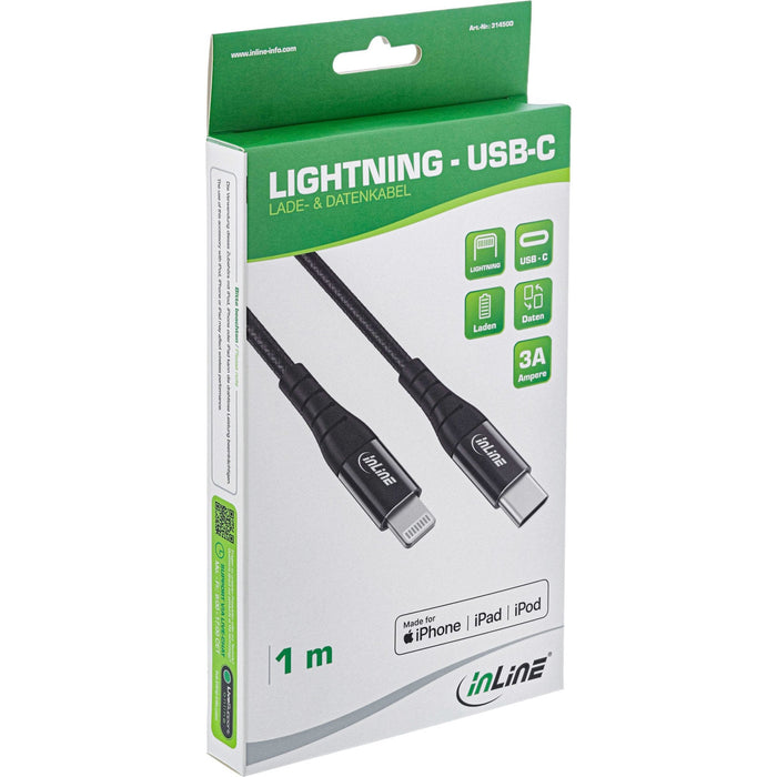 Inline 31460d Cable Usb-C - Lightning 2 M Negro