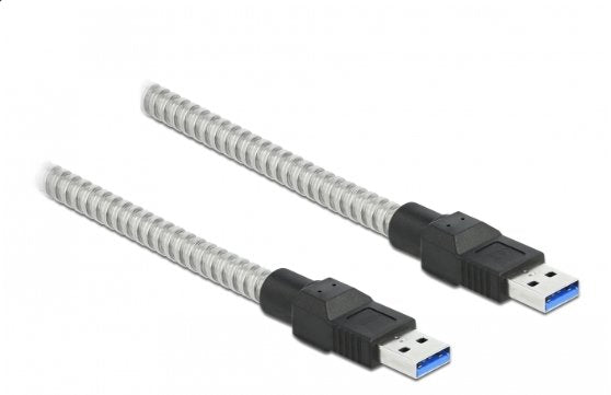 Delock 86775 Cable Usb 3.2 Gen 1 De Tipo-A Macho A Tipo-A Macho Con Cubierta Metálica 1 M