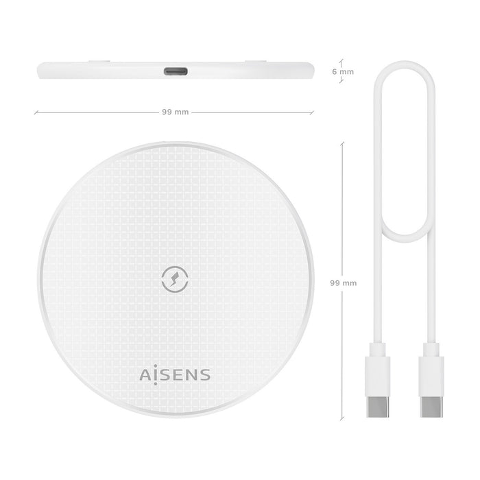 EAN 8435739903445 - AISENS ASCH-15W1WC057-W cargador de dispositivo móvil Smartphone Cargador inalámbrico Interior imagen 4