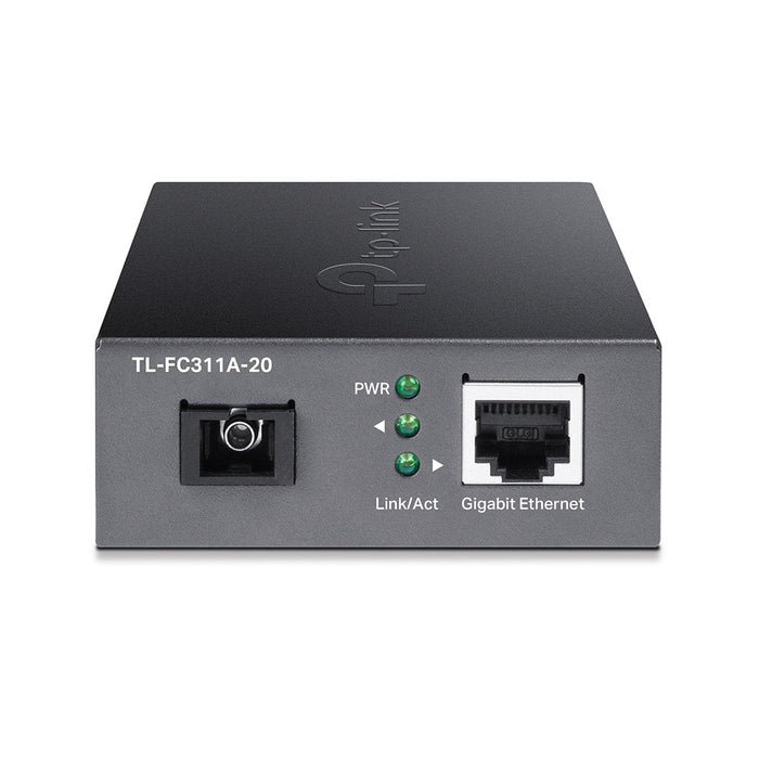 Convertidor De Fibra Tp-Link Fc311a-20  Single-Mode Gigabit Bidireccional De 1p Rj45 10/100/1000 A 1p Sc Port Gigabit Cobertura 20km