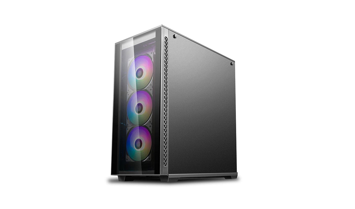Caja Pc Deepcool E-Atx Matrexx 70-Add Rgb Black Tempered Glass Bahias 2x3'5,4x2'5/2xusb3.0/1xusb2.0/1xaudio(Hd)/1xmic/Cristal Templado