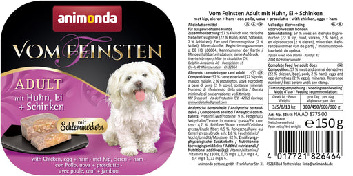 EAN 4017721826464 - animonda Vom Feinsten Gourmet core with Chicken, egg + ham Egg, Pollo, Jamón Adulto 150 g imagen 2