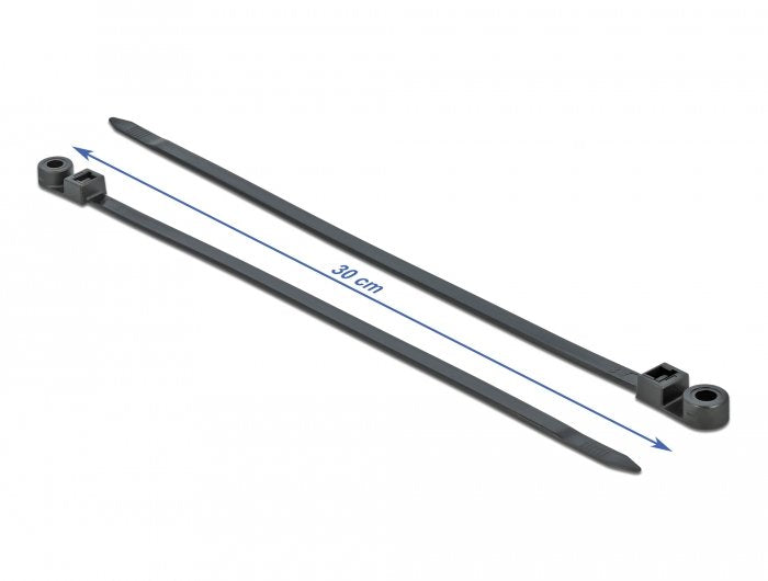 Delock Cablebinder Mit Befestigungsöse L 300 X B 7,6 Mm Schwarz 10 Stück