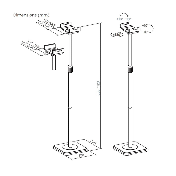EAN 8435739904244 - AISENS SPK09U-429 soporte de altavoz Piso Acero imagen 7