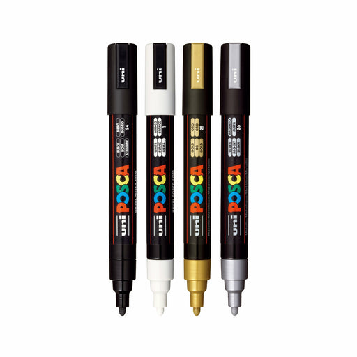 EAN 3296280033426 - POSCA PC-5M Negro, Oro, Plata, Blanco 4 pieza(s) imagen 2