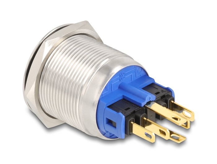 Druckschalter Zum Einbau 22 Mm 6 X Lötanschluss Led Weiss Powersymbol + Ring