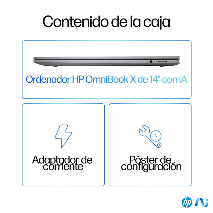 EAN 0198701252214 - HP OmniBook X 14-fe0008ns Copilot+ PC Qualcomm Snapdragon X1E-78-100 Portátil 35,6 cm (14") Pantalla táct imagen 5