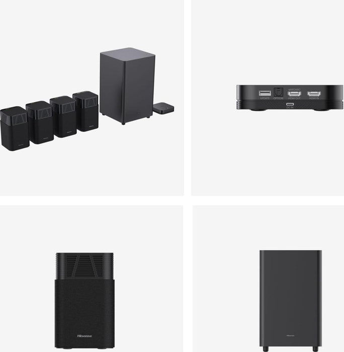Barra De Sonido Hisense Ht Saturn 4.12. Dolby Atmos Subwoofer Inalámbrico 480 W Negro