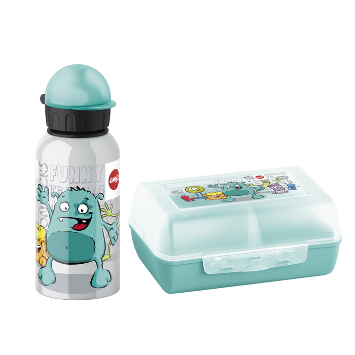 Emsa Kinder Set Trinkflasche 0,4l Brotdose Monster 518138