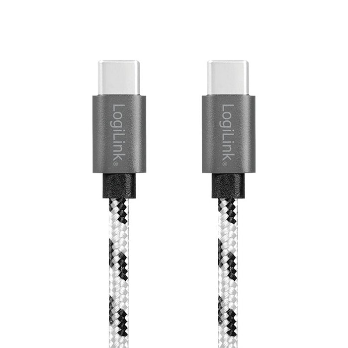 Usb 2.0 Type-C 3-Pack Cable Set, C M To C M, Alu, Nylon, Blanco Negro
