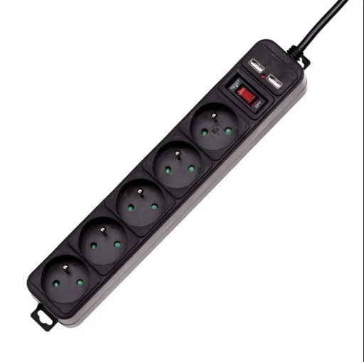 EAN 5901720132185 - Akyga AK-SP-05U limitador de tensión Negro 5 salidas AC 1,5 m imagen 1