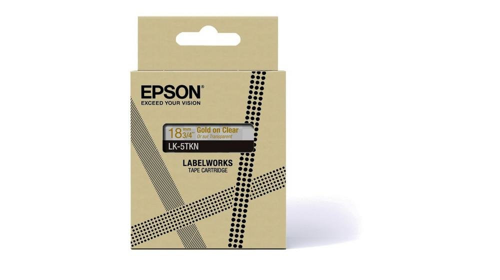 Epson Labelworks Lk-5tkn - Metálico - Dorado A Transparente - Rollo (1,8 Cm X 9 M)