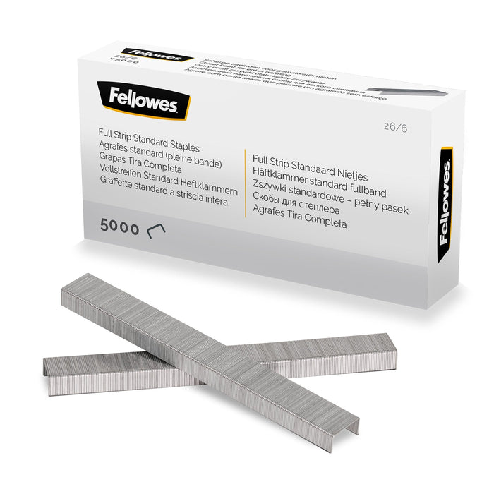 Fellowes Grapas De Carga Completa 26/6 - Capacidad De Grapado Aprox 25 Hojas - Caja De 5000 Grapas