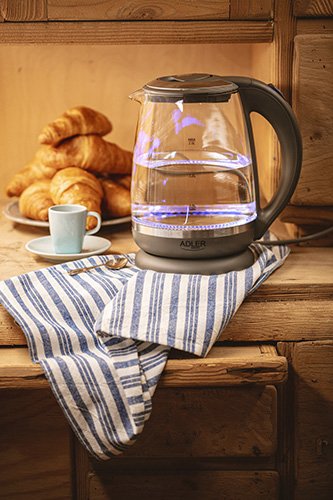 EAN 5902934834230 - Adler AD 1286 tetera eléctrica 2 L 2200 W Gris, Transparente imagen 8