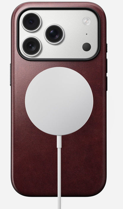 Nomad Modern Leather Case Iphone 17 Pro Burgundy Horween