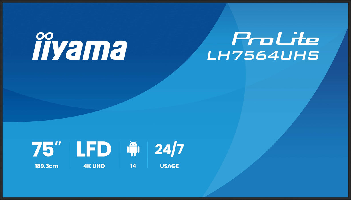 EAN 4948570125333 - iiyama LH7564UHS-B1AG pantalla de señalización Pantalla plana para señalización digital 190,5 cm (75") Wi imagen 2