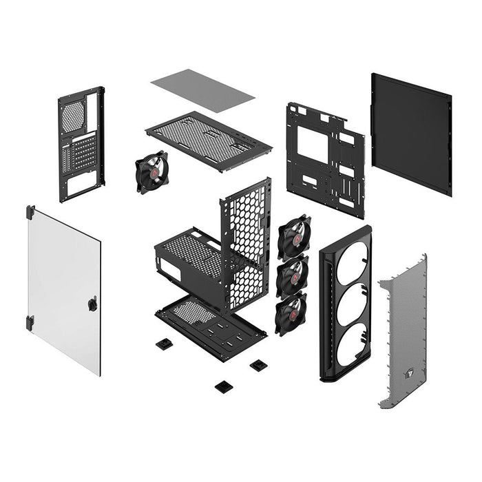 Caja Pc Savio Shadow X2 De Malla/Cristal Para Ordenador Negro