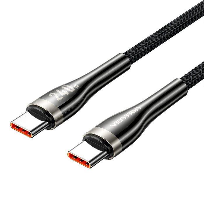 Nylon Braided Usb 2.0 Usb-C M-Mcabl 5a Cable 1.2m Black Zinc Alloy