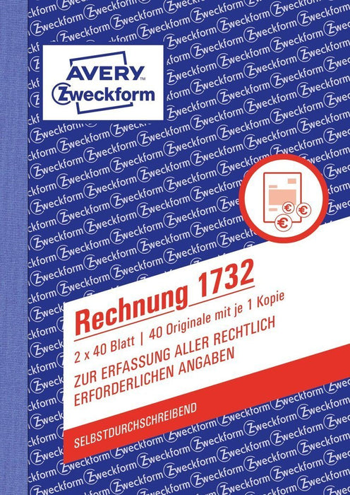 Avery Zweckform Rechnungsformular - 40 Hoja - A6 (105 X 148 Mm)