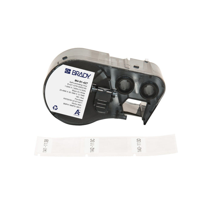 EAN 0888434591703 - Brady M4-91-427 etiqueta de impresora Negro, Blanco Etiqueta para impresora autoadhesiva imagen 1
