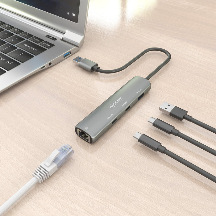 EAN 8435739903988 - AISENS ASUC-4P036-GR base para portátil y replicador de puertos Alámbrico USB 3.2 Gen 1 (3.1 Gen 1) Type- imagen 7