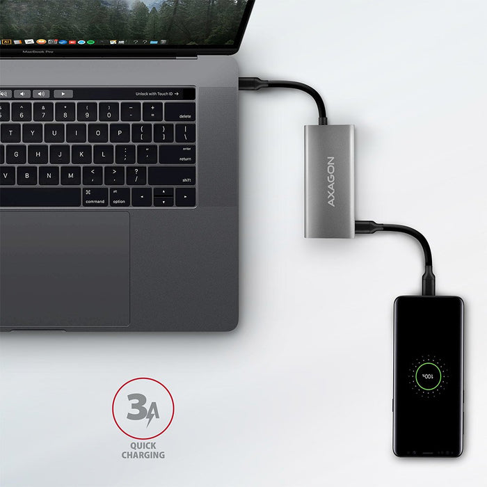 EAN 8595247905437 - Axagon HMC-4G2 hub de interfaz USB 3.2 Gen 2 (3.1 Gen 2) Type-C 10000 Mbit/s Gris imagen 7