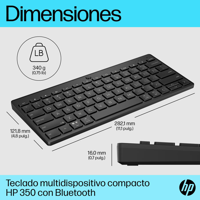 EAN 0196548515882 - HP 350 BLK Compact Multi-Device Keyboard teclado Hogar Negro imagen 5