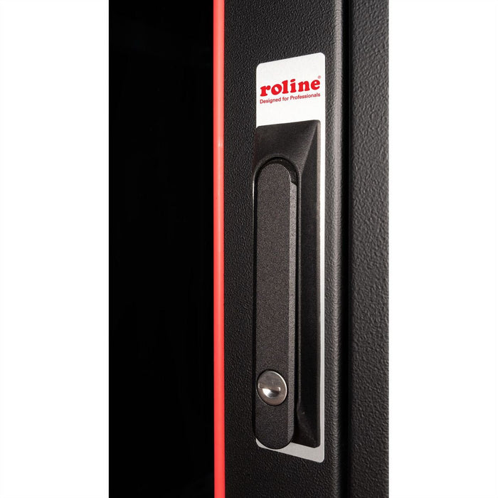 Roline 19-Zoll Netzwerkschrank Pro 42 He, 600x1000 Bxt Glastr Schwarz