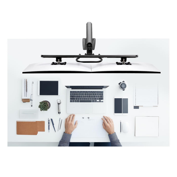 Startech.Com Desk Mount Dual Monitor Arm W  Crossbar, Up To 27 In Displays - Befestigungskit - Artikulierender, Mechanischer Feder