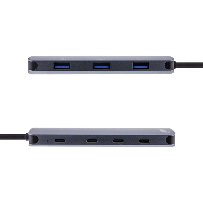 Hub Inline® Usb 3.2 Gen.2 Hub, 4x Usb-C + 3x Usb-A, Pd 100w, Aluminium, Gris
