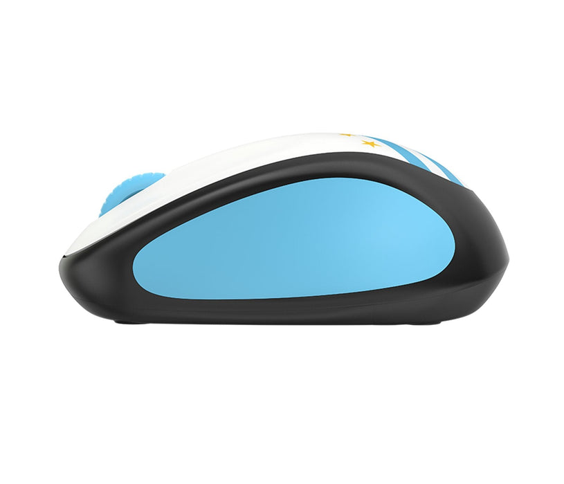 Logitech Raton Inalambrico M238 Fan Collection Argentina,Alcance 10 Metros,1000dpi,3 Botones,Receptor Usb,1xaa