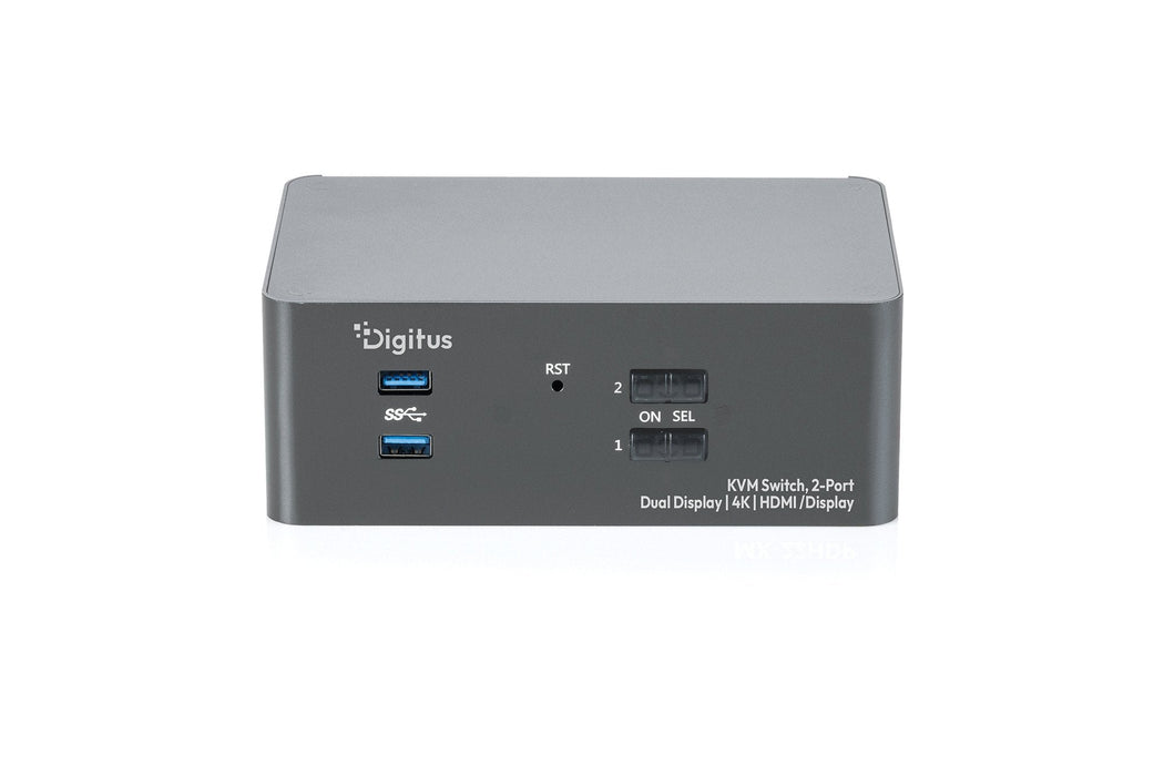Digitus Kvm Switch, 2-Port, Dual-Display 4k,Display / Hdmi