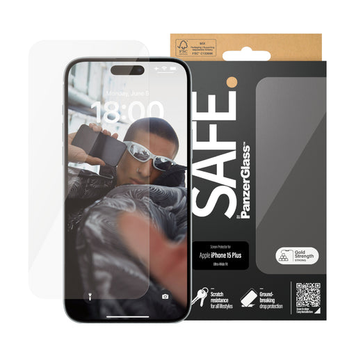 EAN 5711724955365 - PanzerGlass SAFE. by ® Screen Protector iPhone 15 Plus | Ultra-Wide Fit Protector de pantalla Apple 1 pie imagen 2